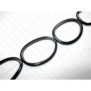 Horn irregular rings black ca. 75x51x6mm