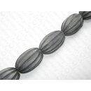Horn Olive w. striations black matte ca. 40x23mm
