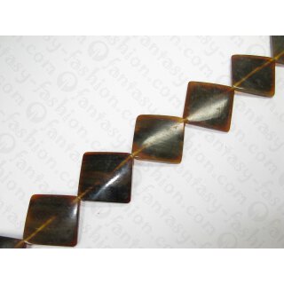 Brown horn flat square, wave, ca. 35x8mm