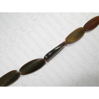 Brown horn oval, waved, ca. 50x20x10mm