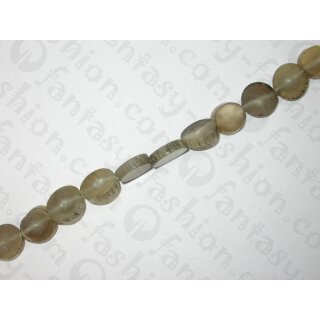 Grey-White Horn Sliced oval ld, ca. 16x14x5mm