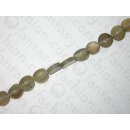 Grey-White Horn Sliced oval ld, ca. 16x14x5mm