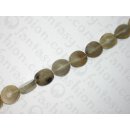 Grey-White Horn Sliced oval, ca. 19-21x17-19x5mm