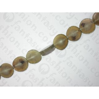 Grey-White Horn Sliced oval, ca. 26-28x20-22x5mm