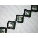 Black horn w. Paua shell square ld. ca. 30x8mm HHS