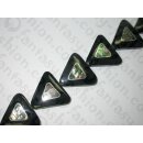 Black horn w. Paua shell triangle ca. 38x8mm HHS