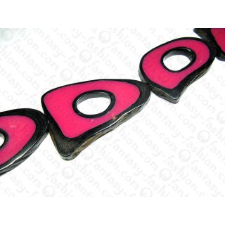 Black Horn slice with pink Resin ca. 110x60x10mm