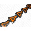 Black Horn irreg.triangle w.orange Resin 55x45x7mm