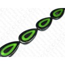 Black Horn flatTeardropw.white Resin ca50x29x7mm