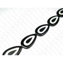 Black Horn flatTeardropw.green Resin ca50x29x7mm