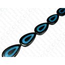 Black Horn flatTeardropw.blue Resin ca50x29x7mm