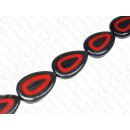 Black Horn Teardrop with red Resin ca. 38x27x7mm