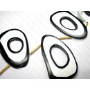 Blk.Horn Slice w.hole w.white Resin ca.110x60x10mm