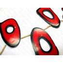 Blk.Horn Slice w.hole w.red Resin ca.110x60x10mm