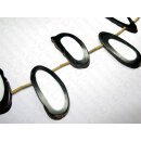 Black Horn irreg. Disk w.white Resin ca.85x50x8mm