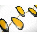 Black Horn irreg. Disk w.yellow Resin ca.85x50x8mm