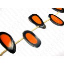 Black Horn irreg. Disk w.orange Resin ca.85x50x8mm