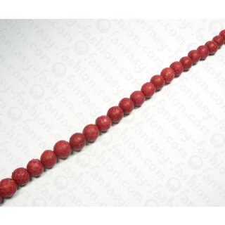 Watersnake leather Round Beads 10mm_Fuchsia Red Shiny