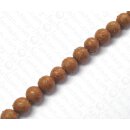 Watersnake leather Round Beads 10mm_Nutmeg Matte