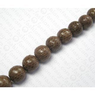 Wasserschlangen Leder Round Beads 10mm_Friar Brown Shiny