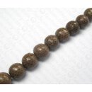 Watersnake leather Round Beads 15mm_Friar Brown Shiny