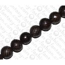 Wasserschlangen Leder Round Beads 20mm_Seal Brown Shiny