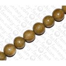 Watersnake leather Round Beads 25mm_Golden Olive Shiny
