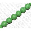 Watersnake leather Round Beads 25mm_Classic Green Shiny