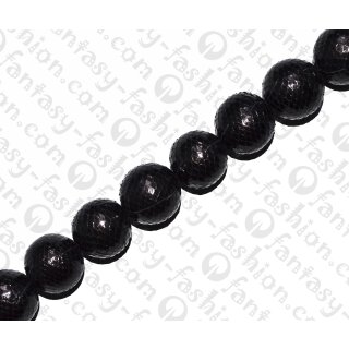 Watersnake leather Round Beads 25mm_Licorice Shiny