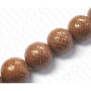 Watersnake leather Round Beads 30mm_Nutmeg Shiny