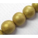 Watersnake leather Round Beads 30mm_E-Gold