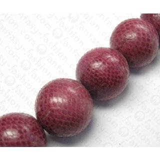 Watersnake leather Round Beads 30mm_Striking Purple Shiny