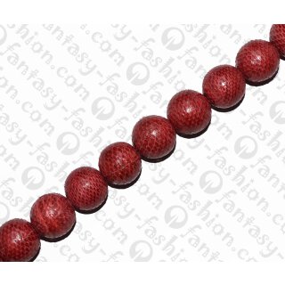 Watersnake leather Round Beadsd 30mm_Ruby Wine Shiny