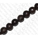 Watersnake leather Round Beads 25mm_Seal Brown Shiny