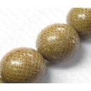 Wasserschlangen Leder Round Beads 35mm_Golden Olive Shiny