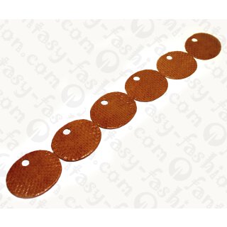 Watersnake leather Flat Round with Hole 50x2mm_Golden Oak Shiny