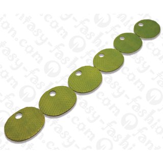 Watersnake leather Flat Round with Hole 50x2mm_Lime Green Shiny