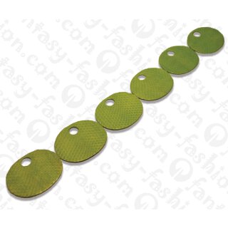Wasserschlangen Leder Flat Round with Hole 50x2mm_Lime Green Shiny