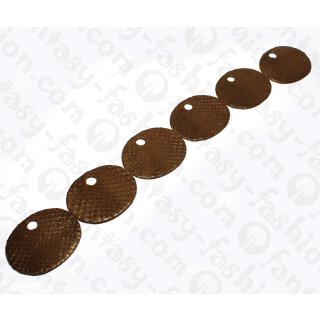 Watersnake leather Flat Round with Hole 50x2mm_Bison Shiny