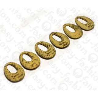 Watersnake leather Embossed Teardrop with Calar 35x7mm_Natural Tiger Matte