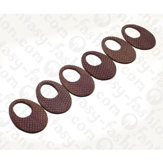 Wasserschlangen Leder Flat Teardrop with Calar 50x5mm_Bright Violet Matte