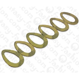 Wasserschlangen Leder Flat Teardrop with Calar 65x2mm_Natural Tiger Matte