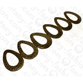 Wasserschlangen Leder Flat Teardrop with Calar 73x2mm_Teak Shiny