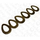 Watersnake leather Flat Teardrop with Calar 73x2mm_Teak...