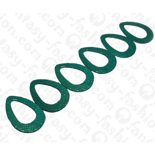 Wasserschlangen Leder Flat Teardrop with Calar 73x2mm_Deep Jungle Shiny