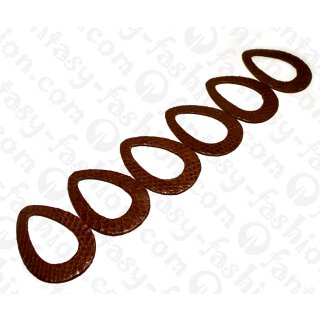 Wasserschlangen Leder Flat Teardrop with Calar 73x2mm_Shopping Bag Shiny