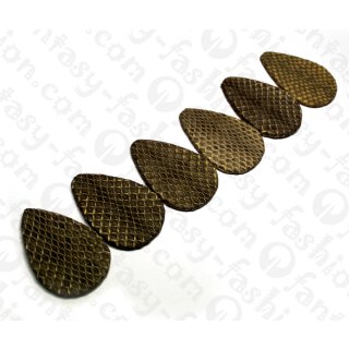 Watersnake leather Flat Teardrop 55mm_Natural Tiger Matte
