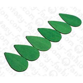 Watersnake leather Flat Teardrop 55mm_Deep Green Matte