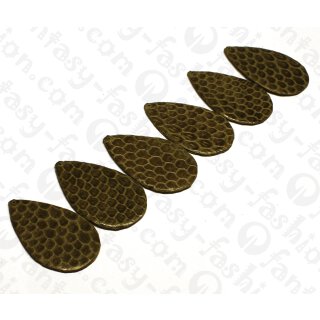 Wasserschlangen Leder Duhol Flat Teardrop 55mm_Olive Green Shiny