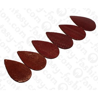 Wasserschlangen Leder Flat Teardrop 55mm_Burgundy Shiny
